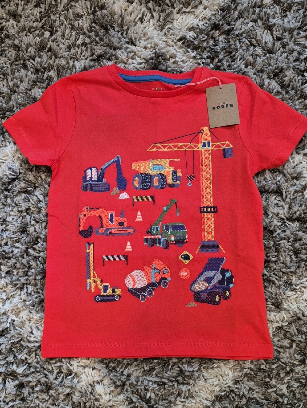 Mini Boden Construction Vehicle Super Stitch Tee